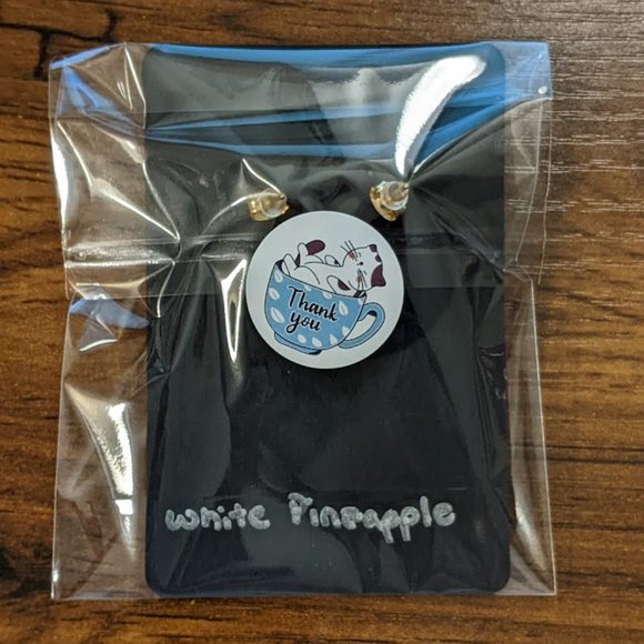 White Pineapple Earrings - Picture 5 of 7